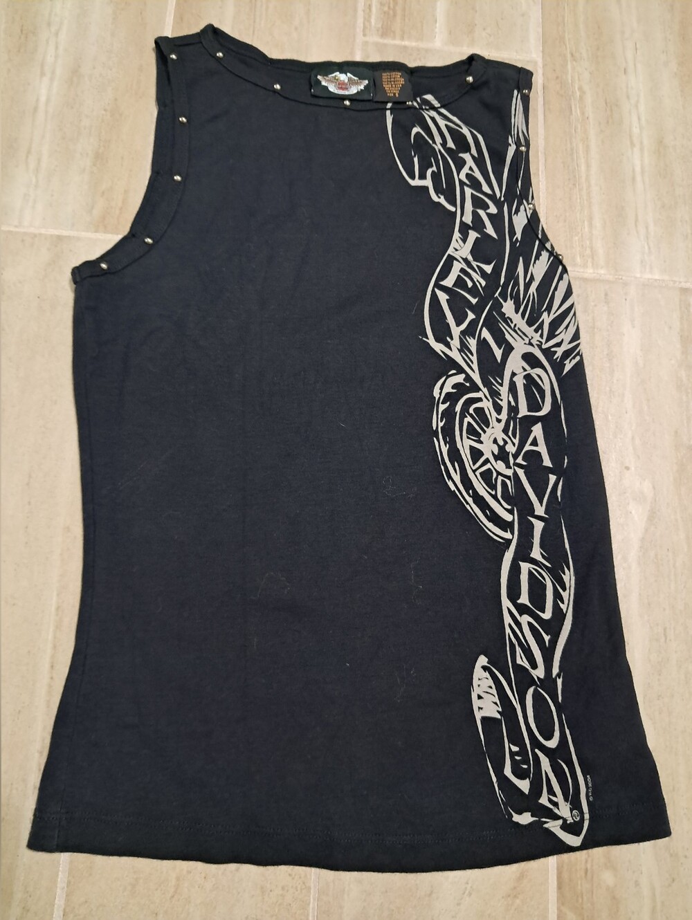 Harley-Davidson Women's Black Studded Graphic Tank
